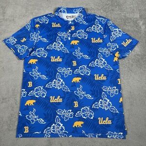 Reyn Spooner UCLA Bruins Polo Shirt Mens Medium Blue Performance Golf University